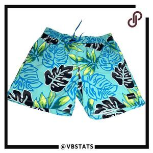 Hurley Men's Cannonball Volley Hybrid‎ Board Shorts Blue Green Black Size Medium